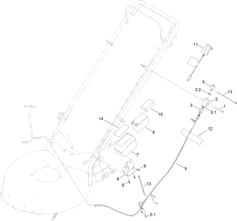 Electrical Assembly Diagram and Parts List for 17734 403500000 - 405699999 Lawn Boy Lawn Mower